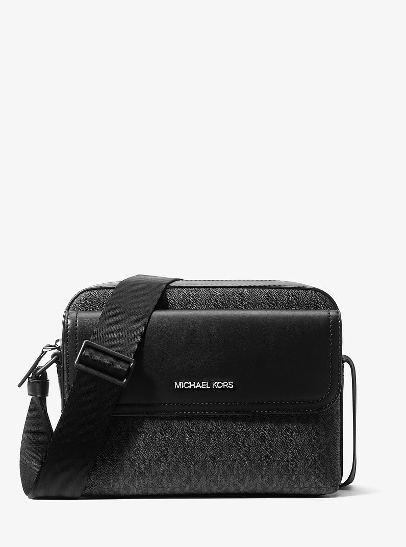 Cooper Medium Signature Logo Camera Bag in BLACK - Sale | Michael