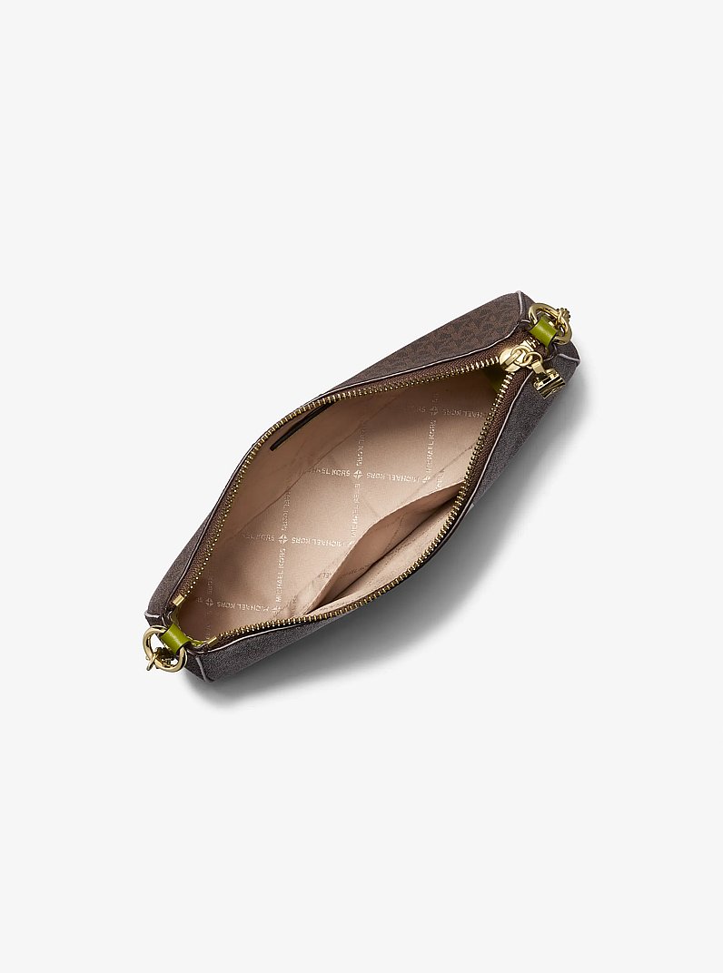 Pochette Empire Medium mit Signature-Logomuster, Streifen und Kette