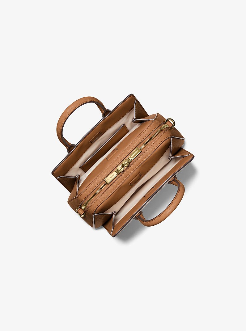 Laila Extra-Small Signature Logo Crossbody Bag in VANILLA/ACORN | Michael Kors