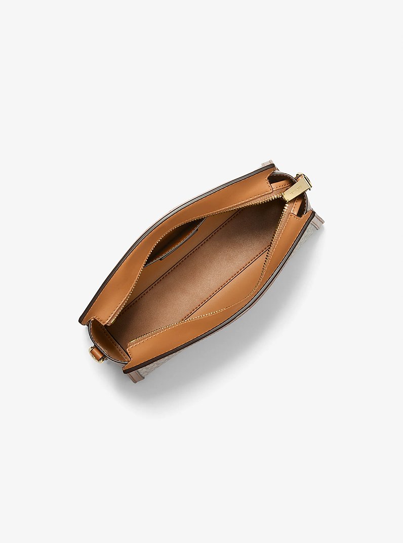 Chantal Large Signature Logo Messenger Bag in VANILLA/ACORN | Michael Kors