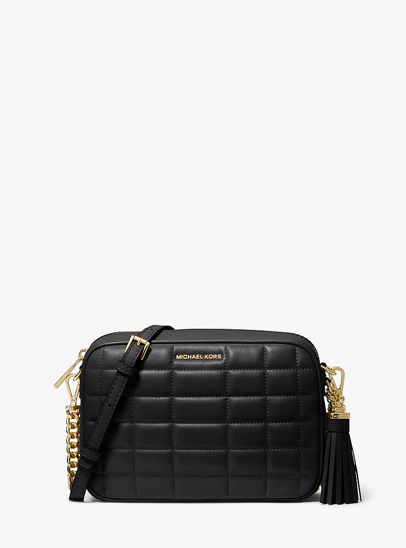 Umh&auml;ngetasche Jet Set Medium aus abgestepptem Leder in SCHWARZ | Michael Kors