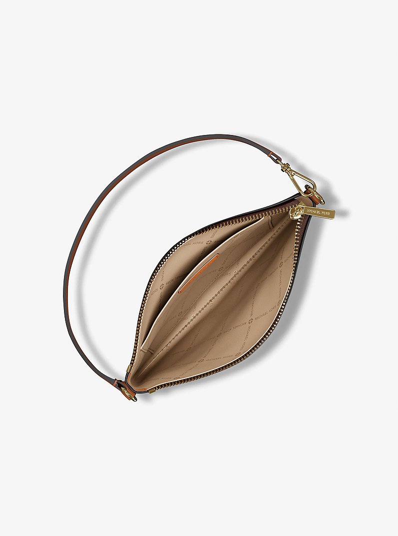 Jet Set Small Signature Logo Convertible Wristlet in BROWN | Michael Kors