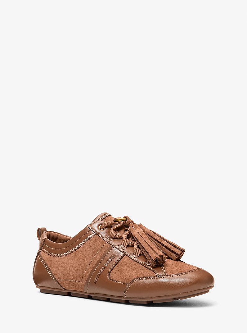 Keely Tassel Suede Trainer  in LUGGAGE | Michael Kors
