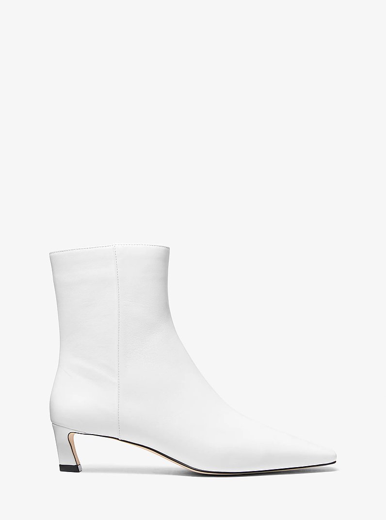 Cosmo Leather Kitten Boot in OPTIC WHITE | Michael Kors