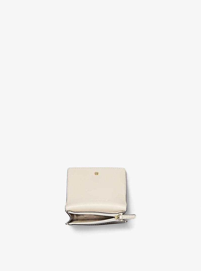 Carson Small Pebbled Leather Wallet in LT CREAM | Michael Kors