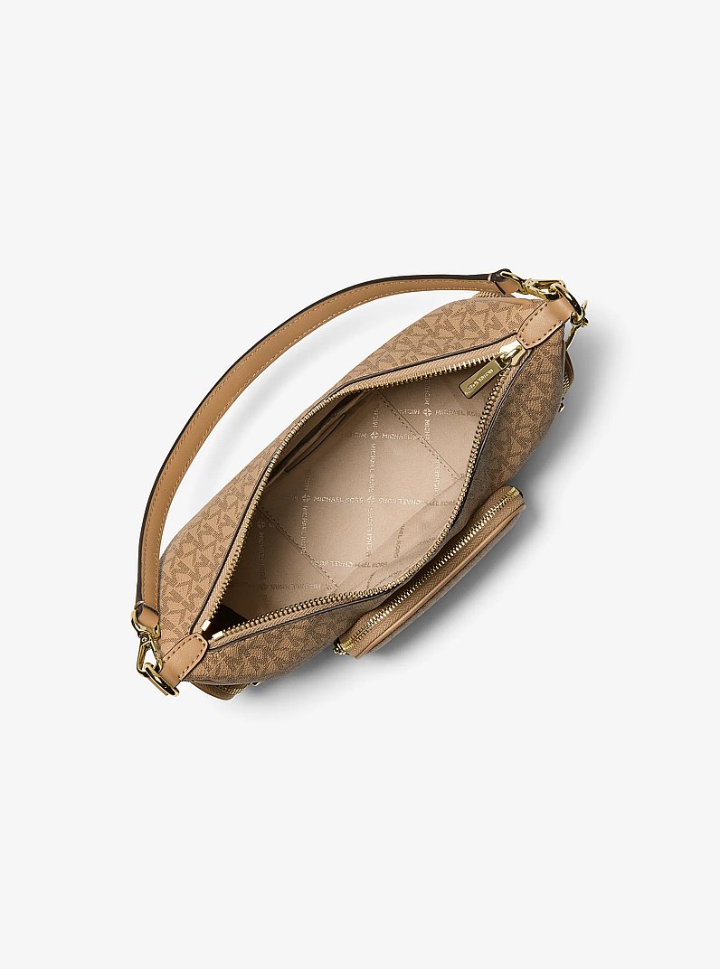 Merritt Small Signature Logo Convertible Shoulder Bag in CAMEL | Michael Kors