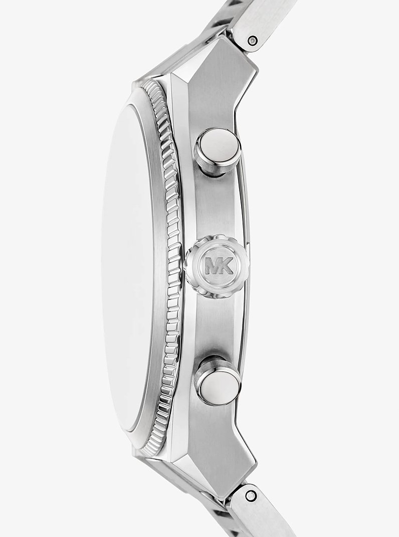 Oversized Panorama Silver-Tone Watch in SILVER | Michael Kors