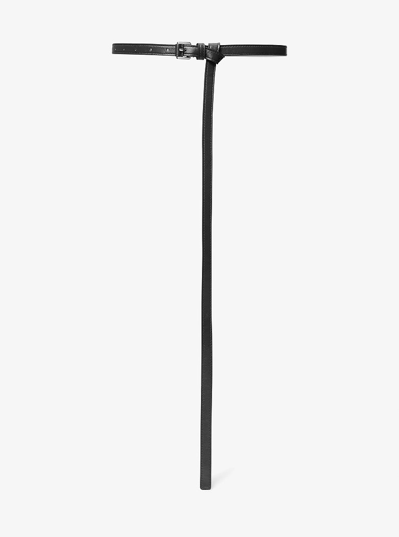 Carolyn Leather Belt in BLACK | Michael Kors