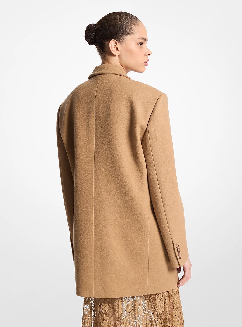 Wool Doeskin Wrap Blazer in CAPPUCCINO | Michael Kors