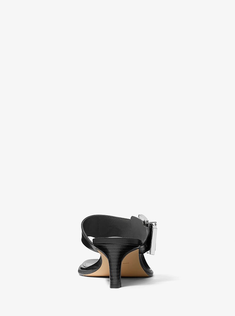Rowen Leather Thong Sandal in BLACK | Michael Kors