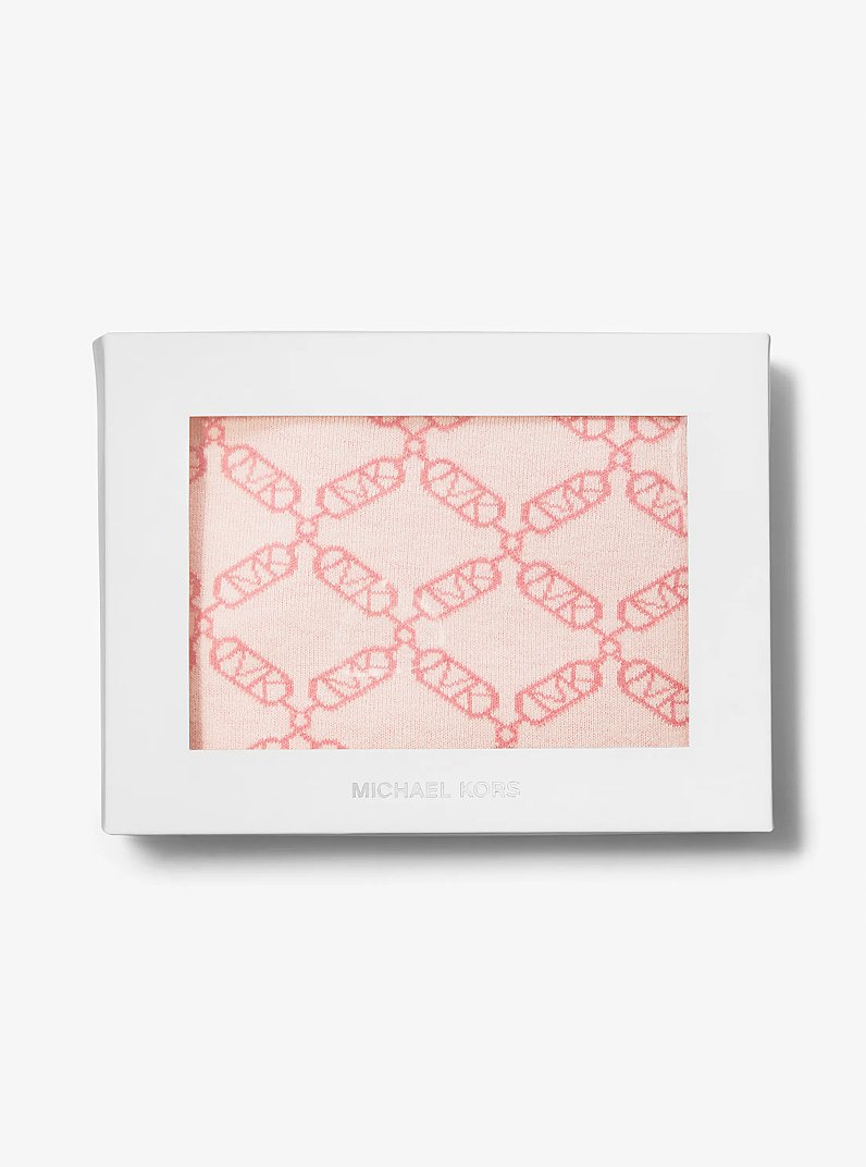 Empire Logo Jacquard Baby Blanket in PALE PINK | Michael Kors