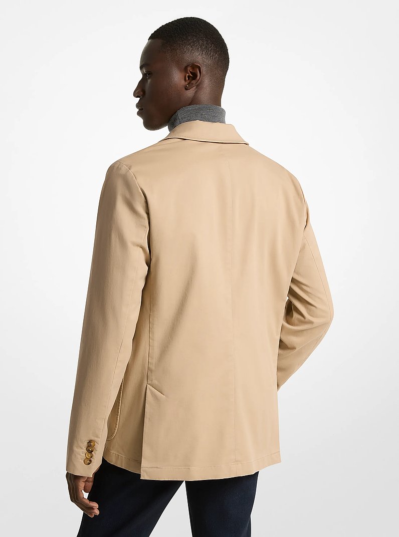 Stretch Cotton Twill Blazer in KHAKI | Michael Kors