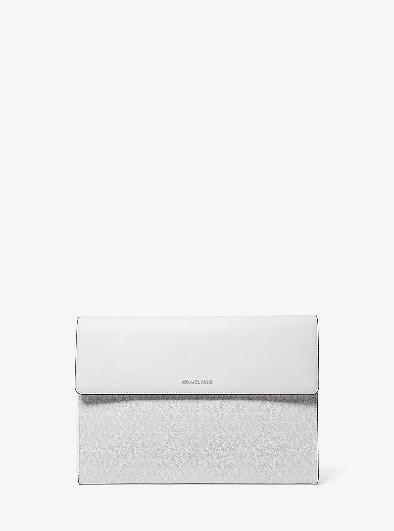 Custodia per laptop Jet Set con logo in BIANCO OTTICO/ALLUMINIO | Michael Kors