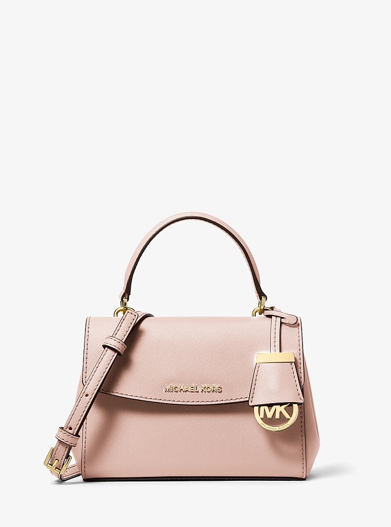 Ava Extra-Small Saffiano Leather Crossbody in SOFT PINK | Michael Kors