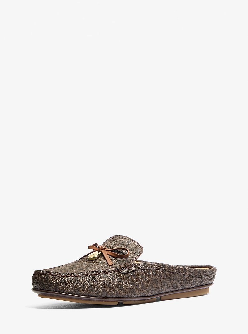 Greta Signature Logo Mule in BROWN | Michael Kors