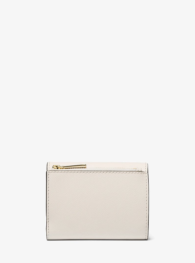 Carmen Medium Saffiano Leather Tri-Fold Envelope Wallet in LT CREAM | Michael Kors