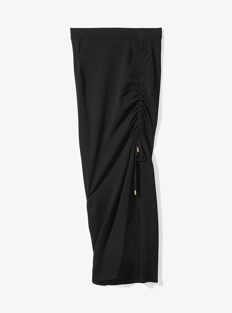 Falda fruncida en mezcla de viscosa in NEGRO | Michael Kors