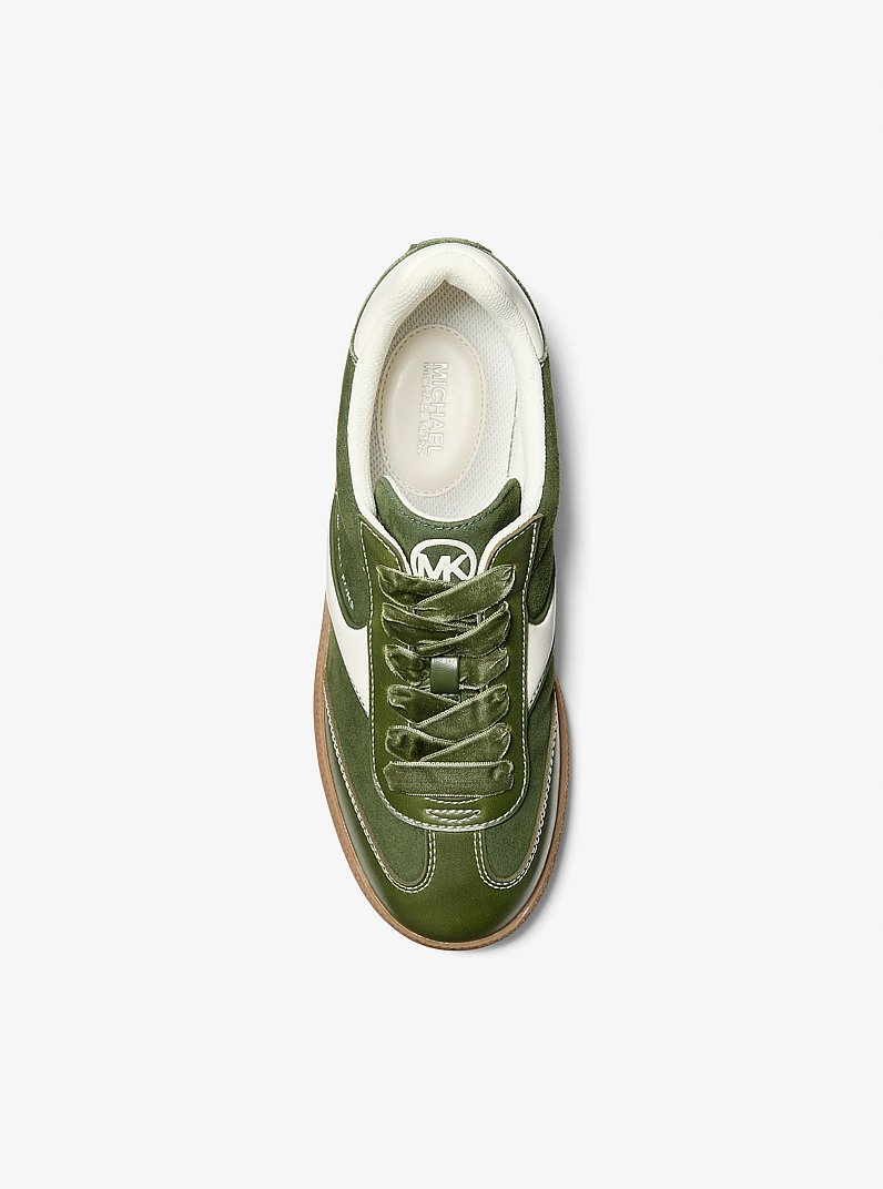 Benny Polyester Microsuede Sneaker in AMAZON GREEN | Michael Kors