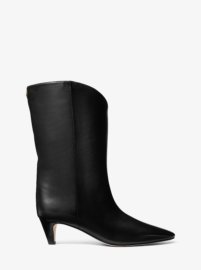 Daniela Leather Boot in BLACK | Michael Kors