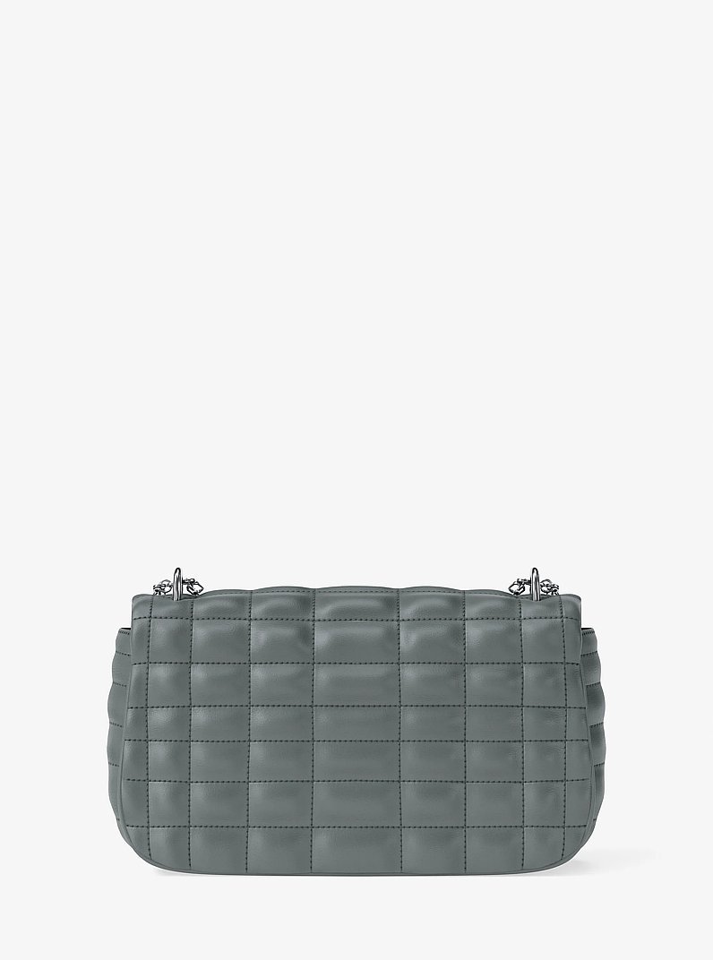Tribeca Large Quilted Leather Shoulder Bag in STORM | Michael Kors