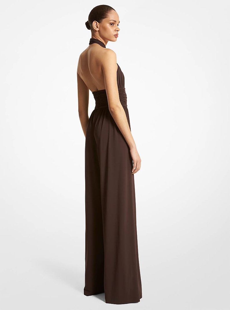 Neckholder-Jumpsuit aus Stretch-Jersey in SCHOKOLADE | Michael Kors
