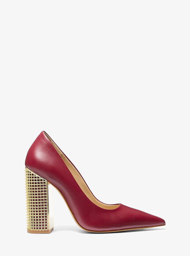 Maxine Leather Pump in DEEP RED | Michael Kors
