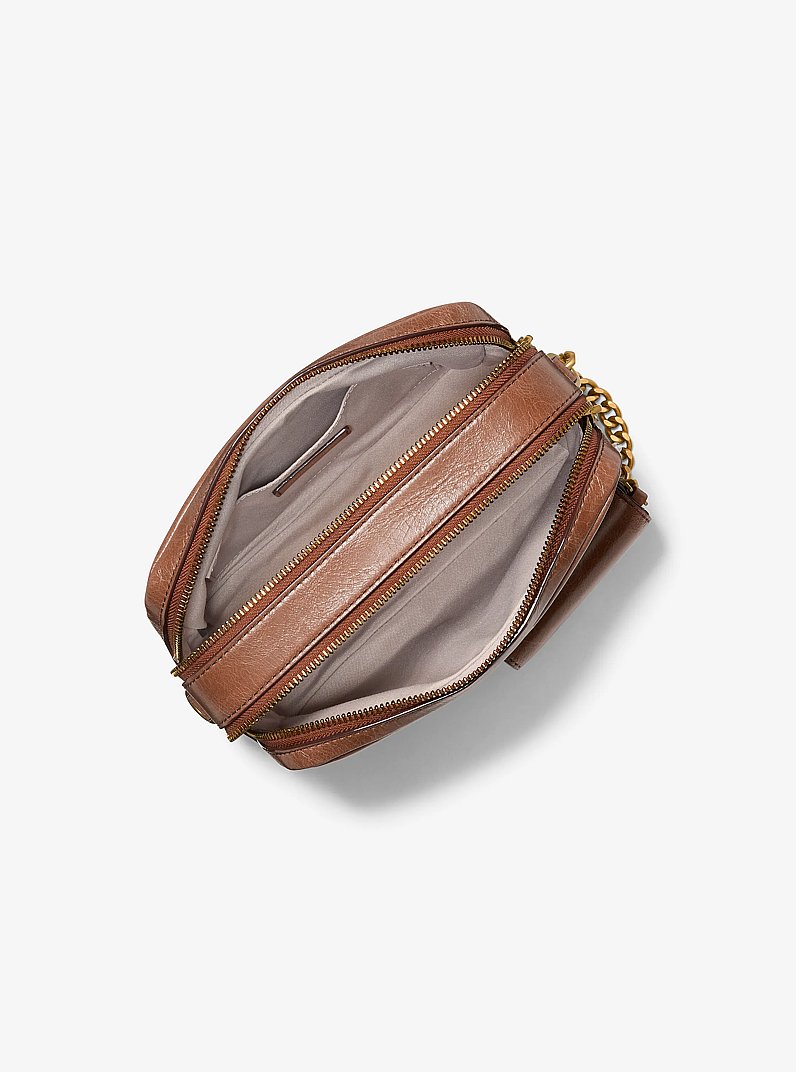 Camera bag a tracolla Bryant media in pelle in CUOIO | Michael Kors