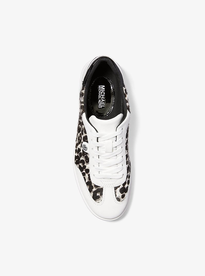 Scotty Leopard Print Calf Hair Sneaker in BLACK COMBO | Michael Kors
