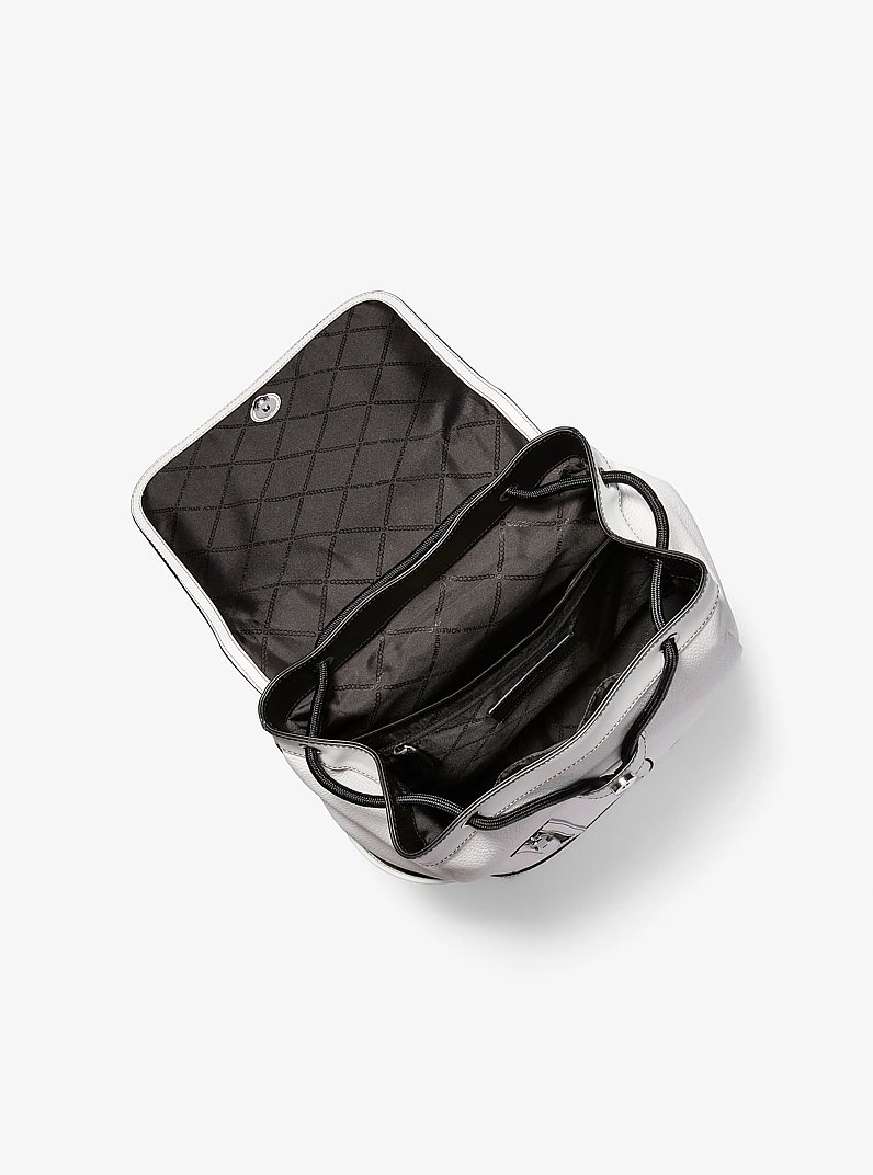Sac &agrave; dos utilitaire Hudson en cuir grain&eacute; in BLANC &Eacute;CLATANT | Michael Kors