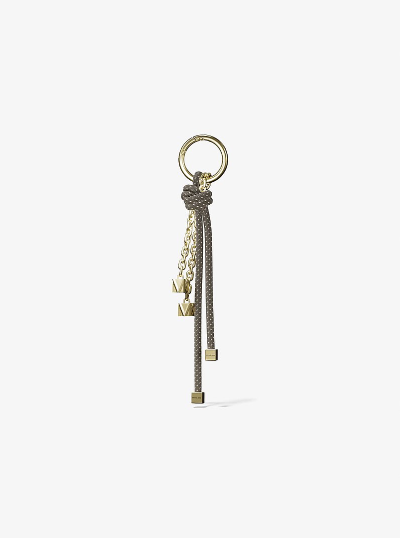 Gold-Tone and Speckled Cord Bag Charm in BIRCH | Michael Kors