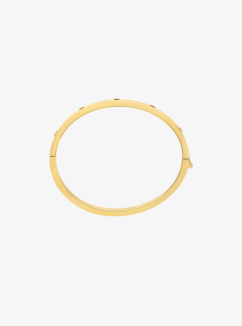 Pav&eacute; Logo Stud Bangle in GOLD | Michael Kors