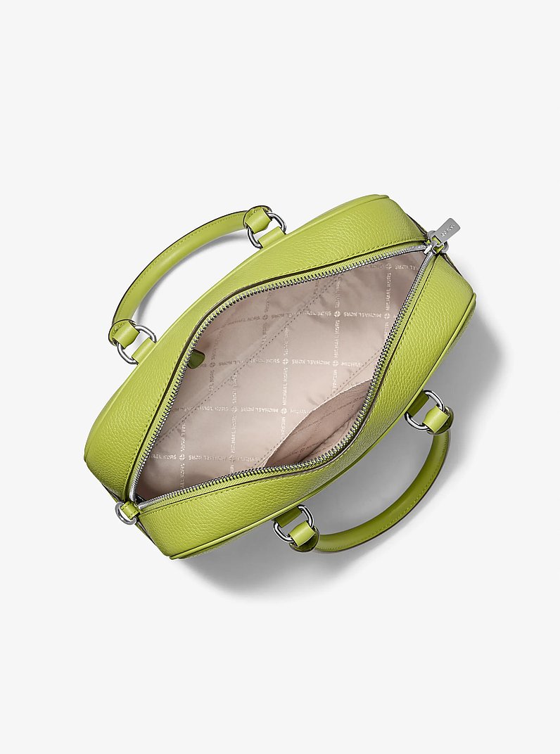 Thompson Medium Pebbled Leather Satchel in LIME | Michael Kors