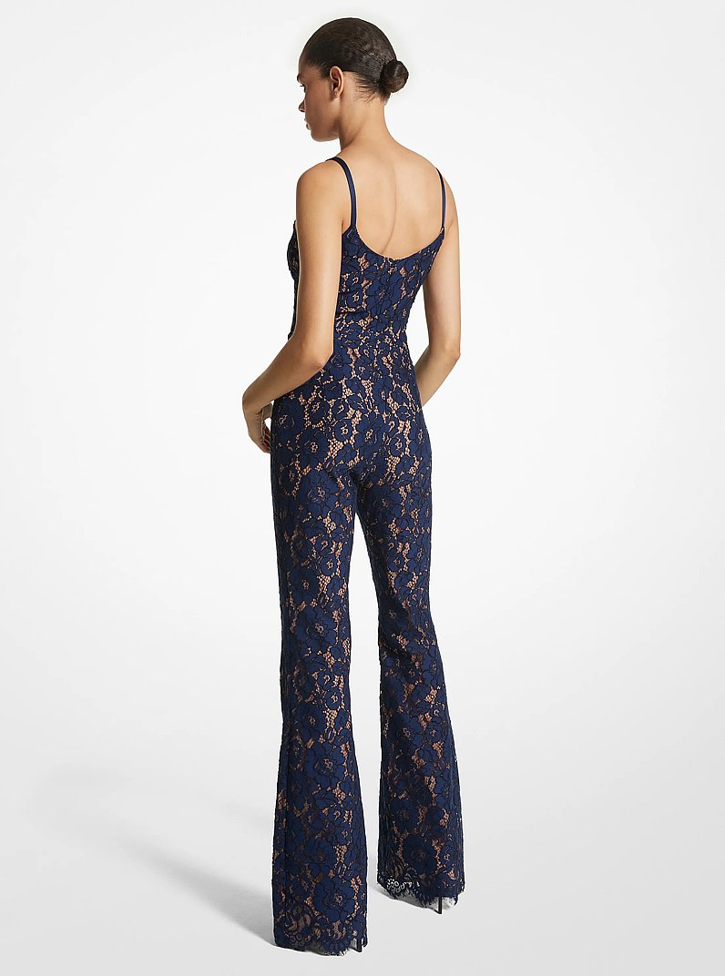Jumpsuit aus Blumenspitze in NAVYBLAU | Michael Kors