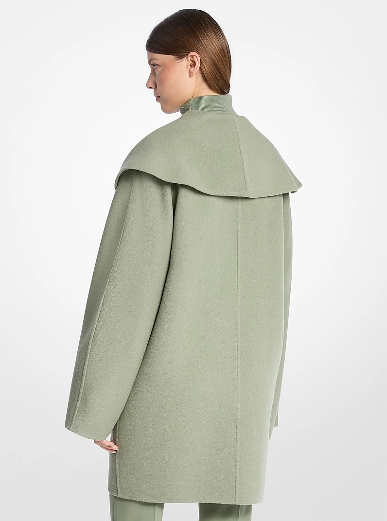 Manteau ouvert en laine melton double face