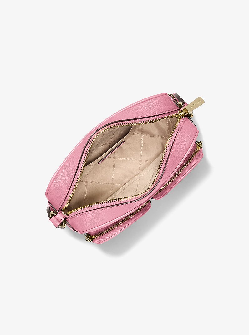 Jet Set Travel Medium Leather Messenger Bag in CARNATION | Michael Kors