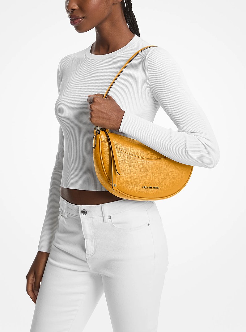 Dover Medium Pebbled Leather Crossbody Bag in GOLDEN ROD | Michael Kors