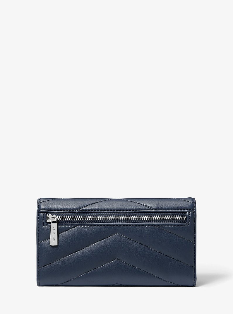 Jet Set Travel Large Quilted Tri-Fold Wallet in AZUL MARINO | Michael Kors