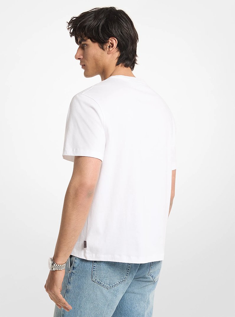 Saint Tropez Cotton Jersey T-Shirt in WHITE | Michael Kors