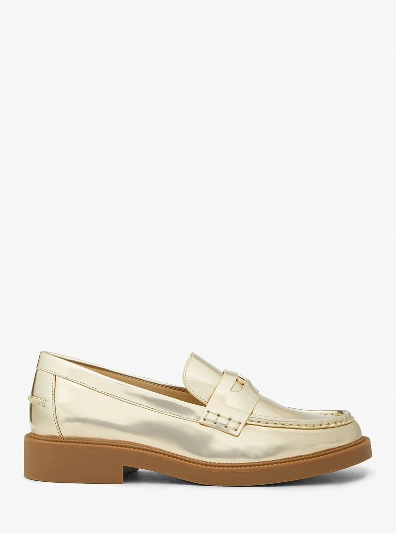 Loafer Eden de piel metalizada in DORADO P&Aacute;LIDO | Michael Kors