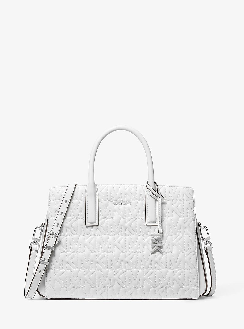 Henkeltasche Laila Medium mit Logopr&auml;gung in OPTIC WHITE | Michael Kors