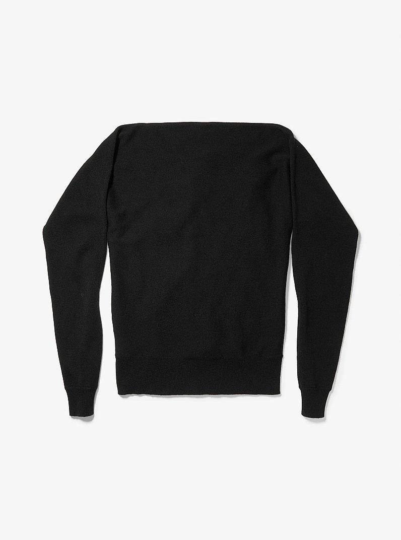 Cashmere Sweater Scarf in BLACK | Michael Kors