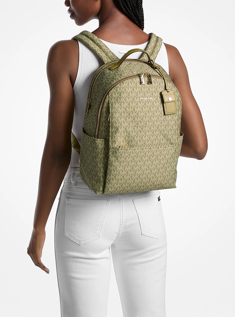 Sable Large Printed Signature Logo Backpack in PISTACHIO - Sale