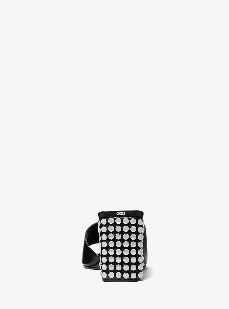 Merriam Studded Leather Wedge Sandal in BLACK | Michael Kors
