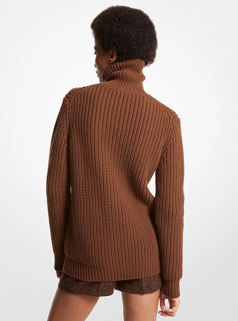 Corallina Cashmere Turtleneck Sweater in CHESTNUT | Michael Kors
