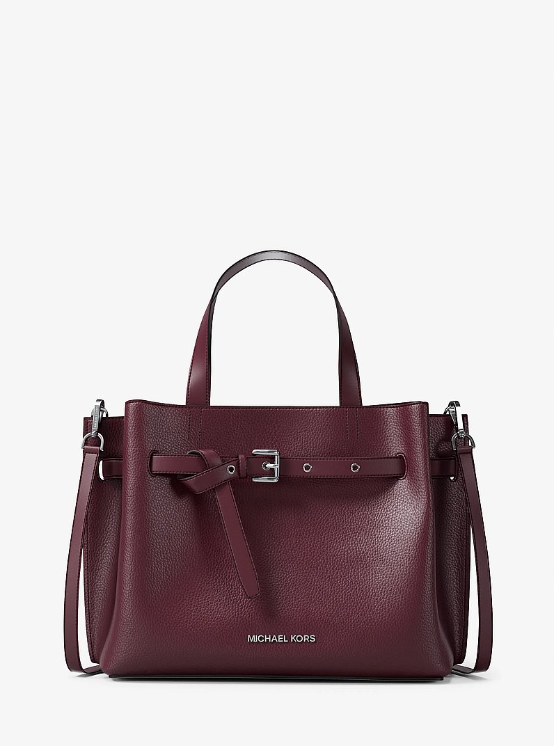Emilia Medium Pebbled Leather Satchel