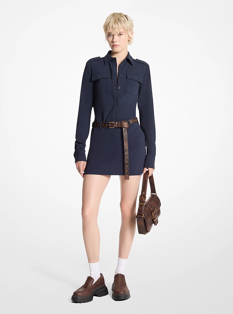Crepe Utility Shirt in ADMIRAL | Michael Kors