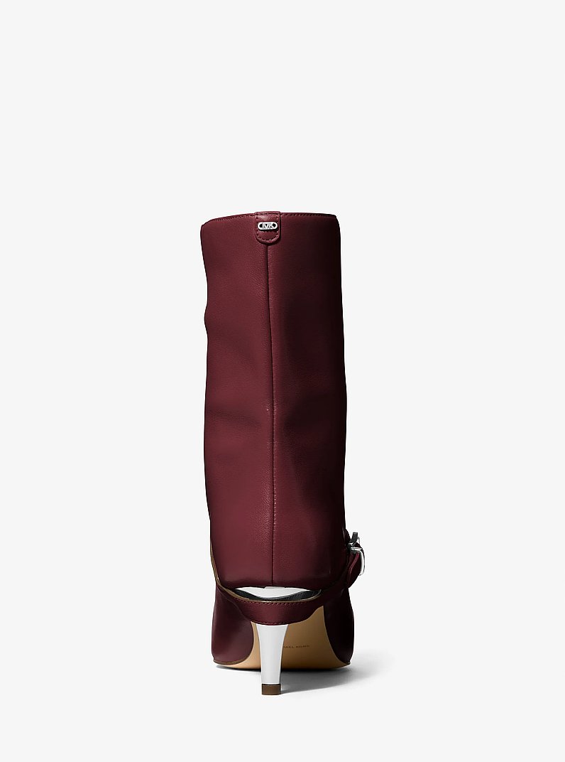 Kasia Leather Buckle Boot in OXBLOOD | Michael Kors