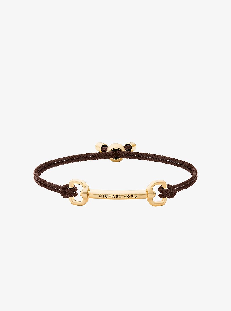 Horsebit Corded Slider Bracelet in GOLD/LUGGAGE | Michael Kors