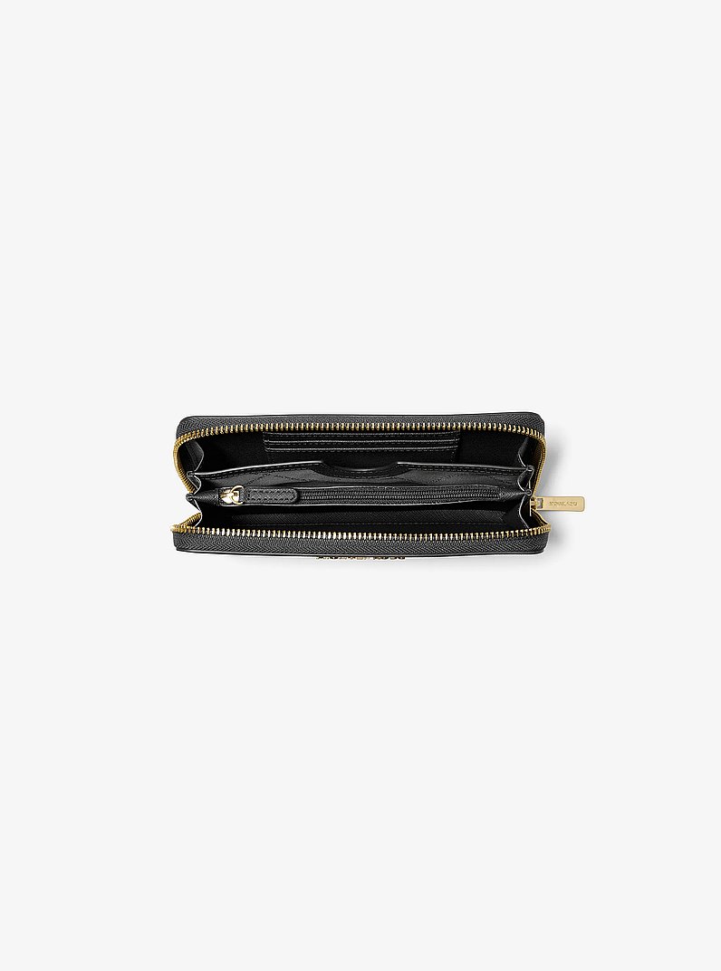 Jet Set Medium Saffiano Leather Wallet in BLACK | Michael Kors