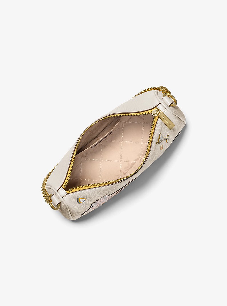 Carmela Medium Embellished Crossbody Bag in LT CREAM | Michael Kors